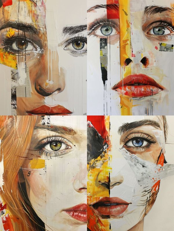 Fragmented Soul Mixed Media Portrait