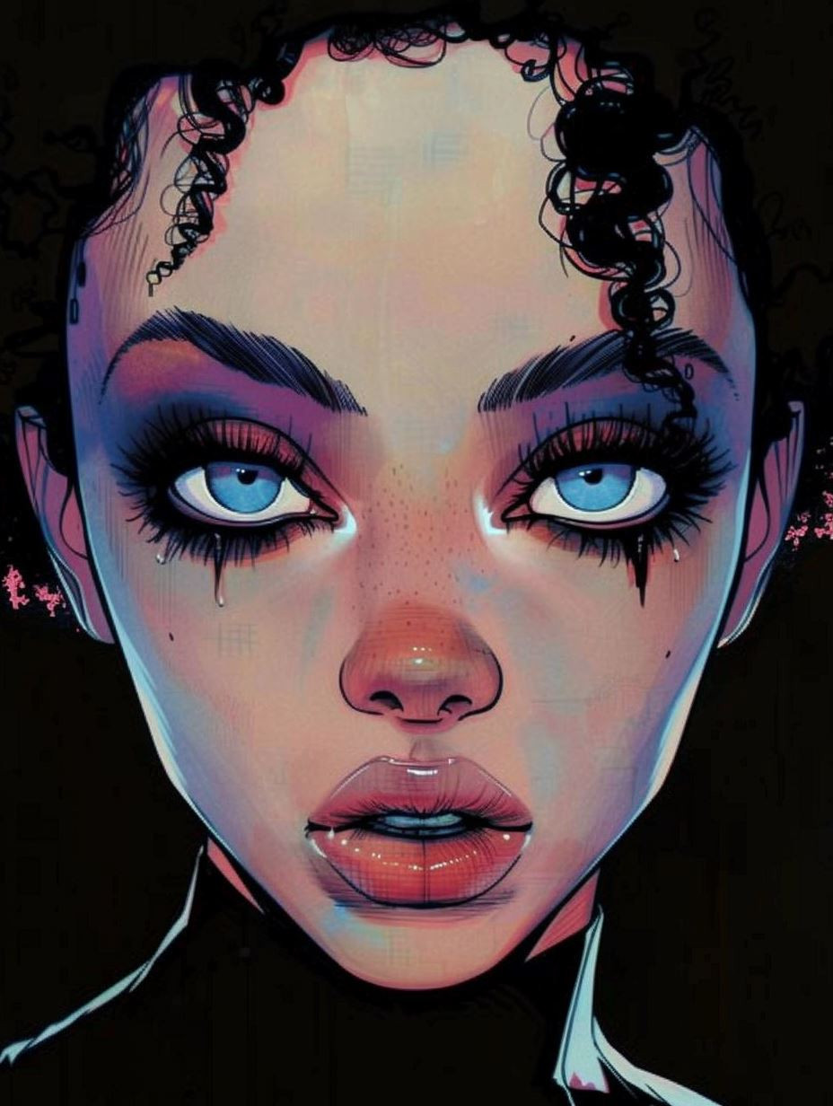 Neon Noir Cyberpunk Portrait