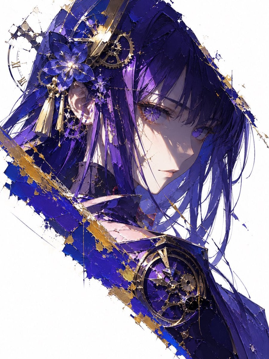 Cyber-Clockwork Palette Knife Art - alternate