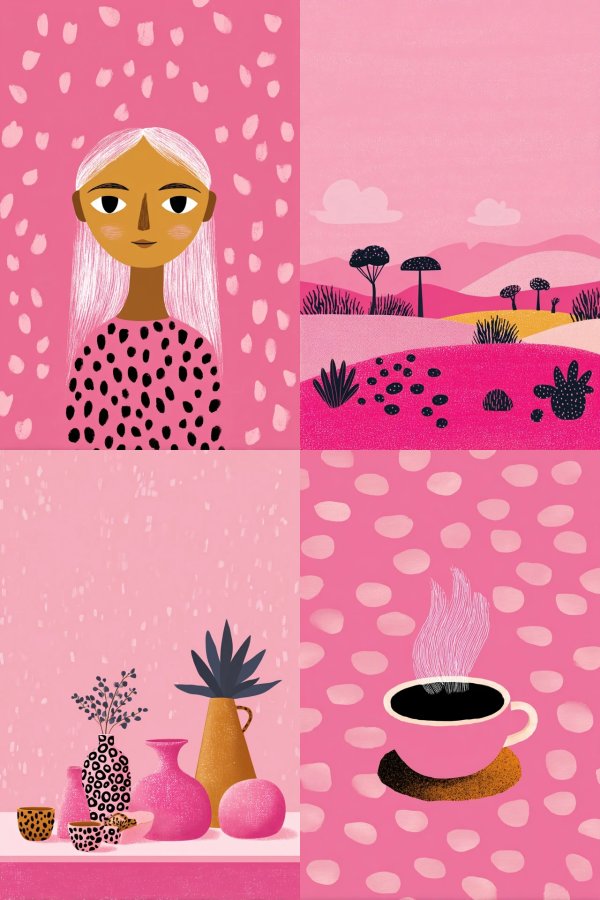 Whimsical Pink Portrait