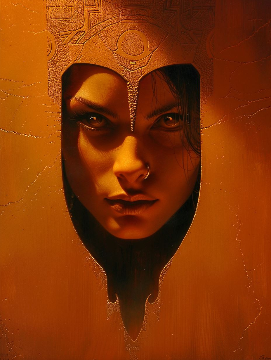 Golden Ethereal Goddess Portrait