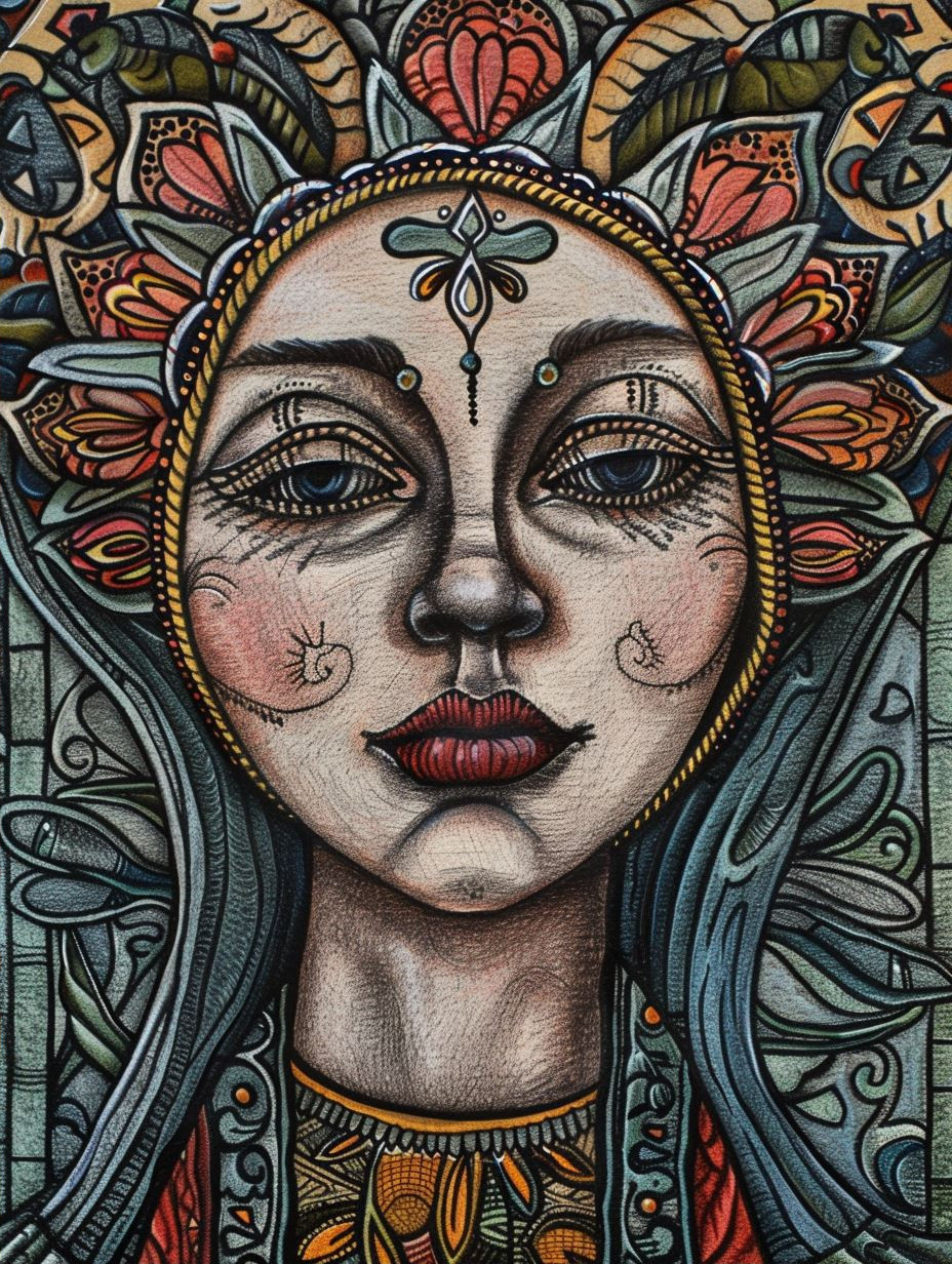 Mystic Folk Art Portrait