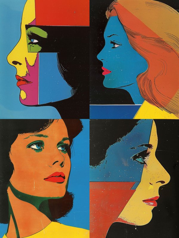 Vibrant Pop Art Portrait Profile