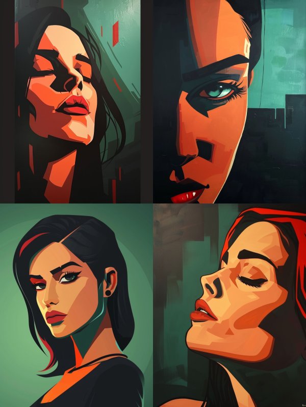 Crimson Shadow Portrait