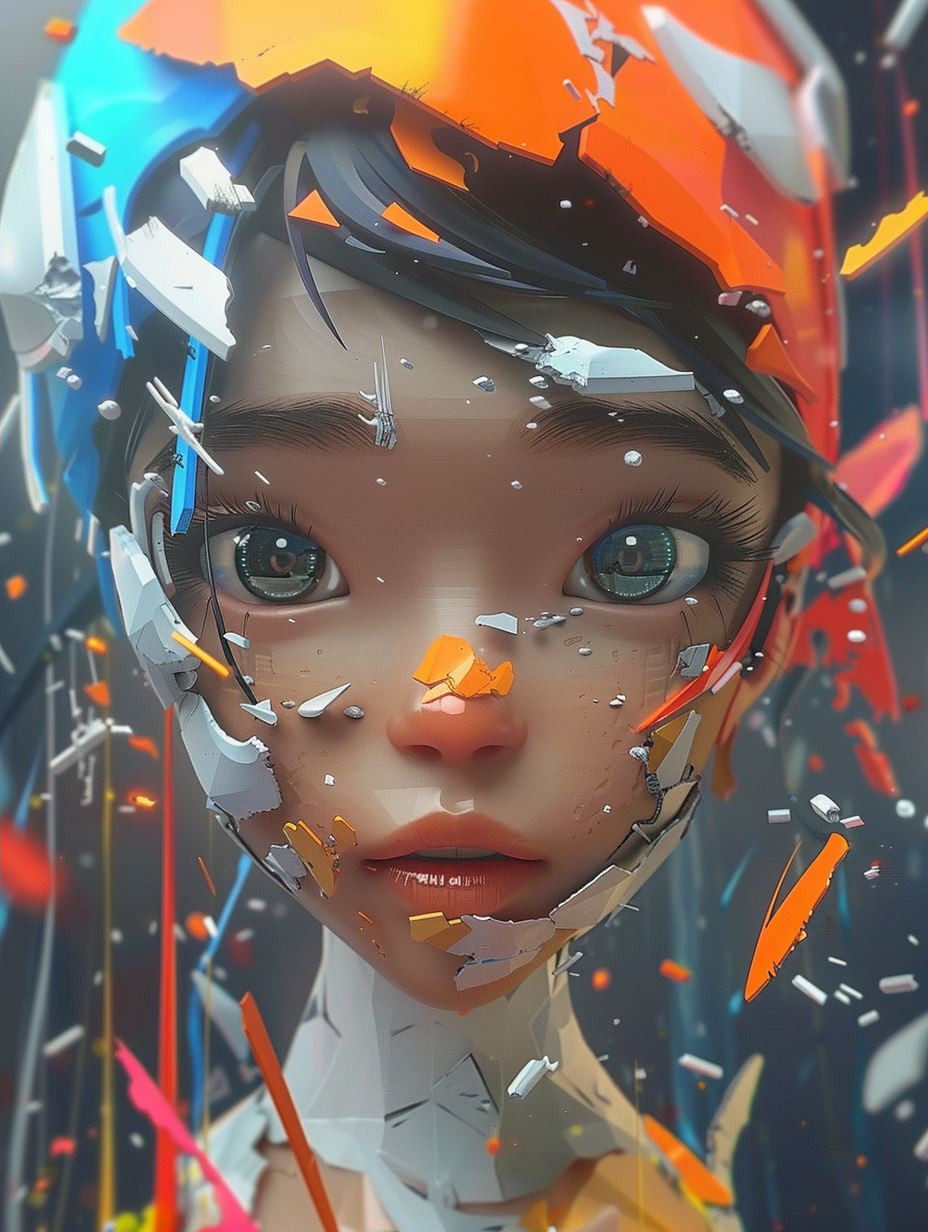 Shattered Glass Digital Portrait