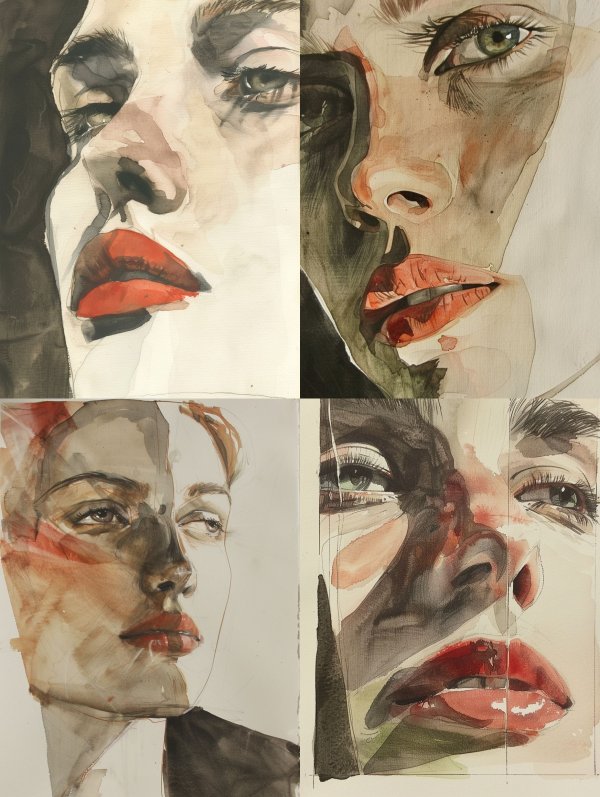 Ethereal Ink and Crimson Lips