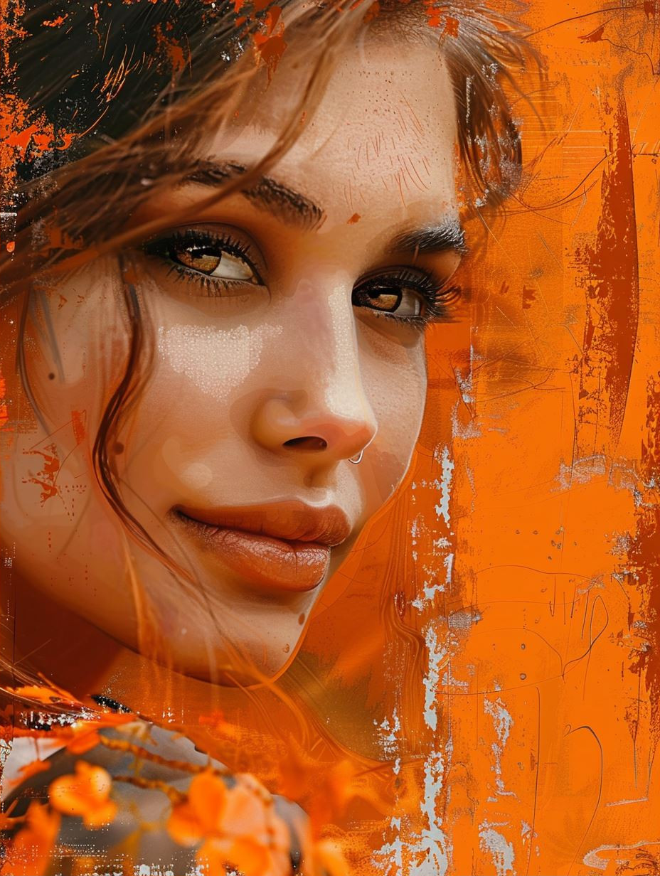 Amber Textures and Ethereal Gaze