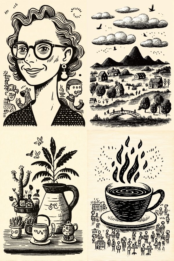 Vintage Ink Portrait