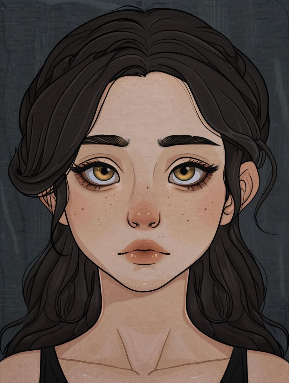 Moody Noir Anime Portrait