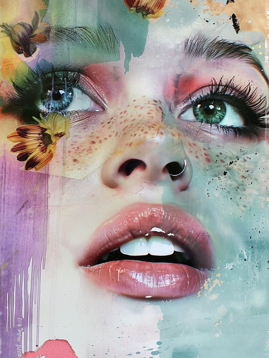 Abstract Pastel Portrait Fusion