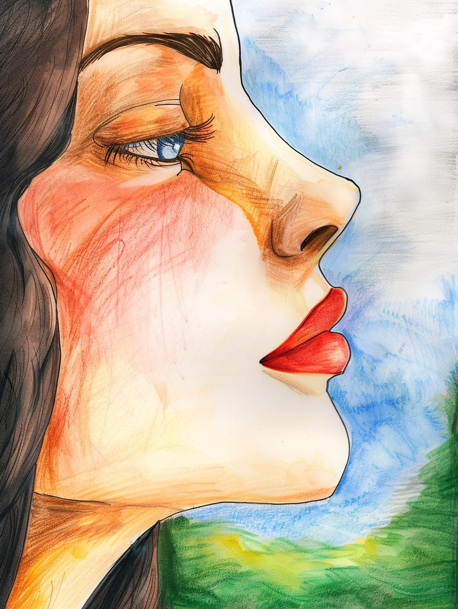 Vibrant Colored Pencil Portrait