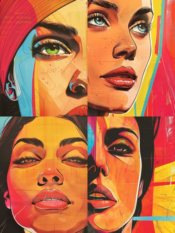 Vibrant Pop Art Portrait Study