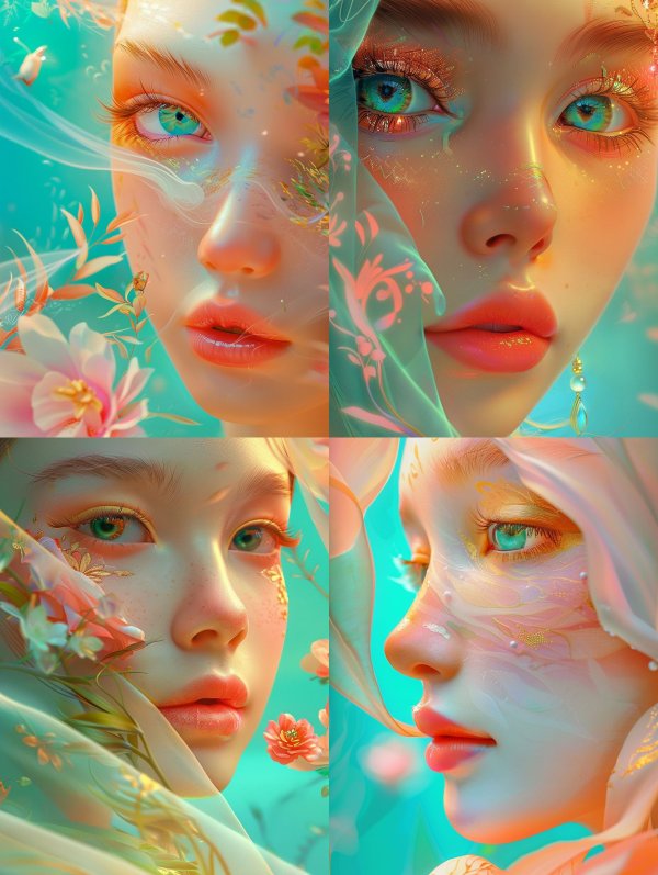 Ethereal Flora Dreamscape Portrait