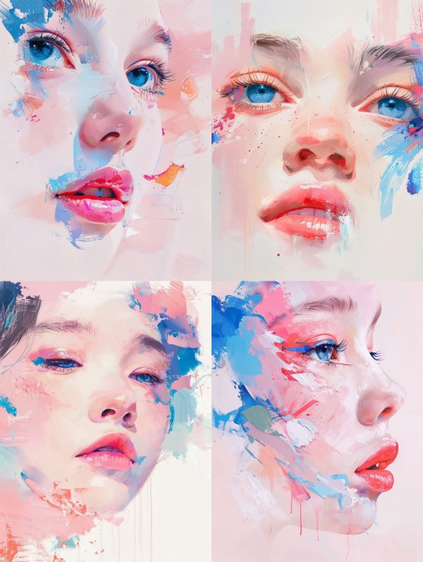 Abstract Pastel Portrait Fusion