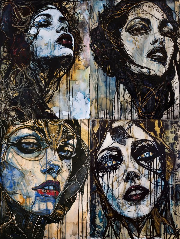 Ethereal Ink and Gold Decay