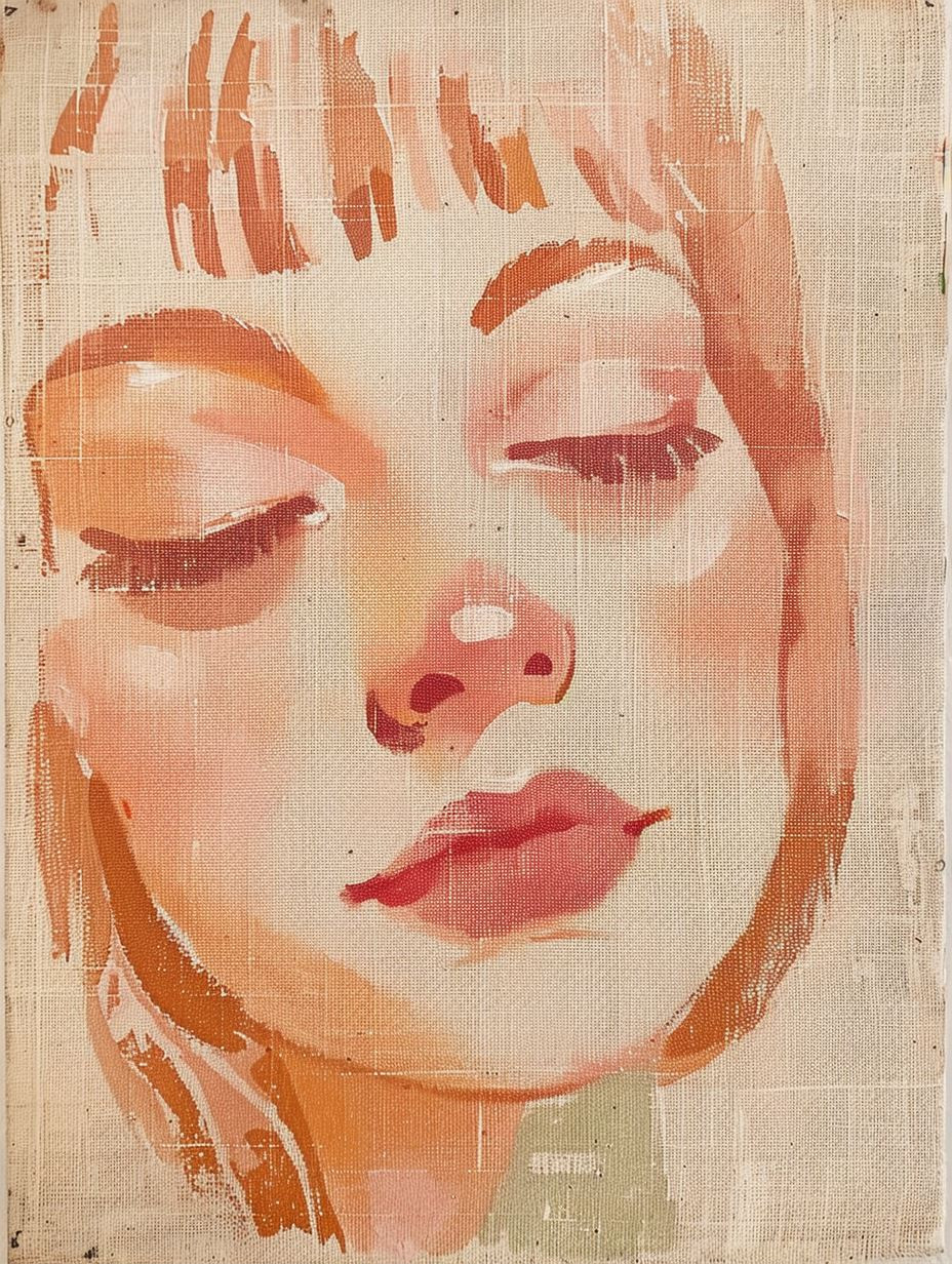 Ethereal Peach Canvas Portrait