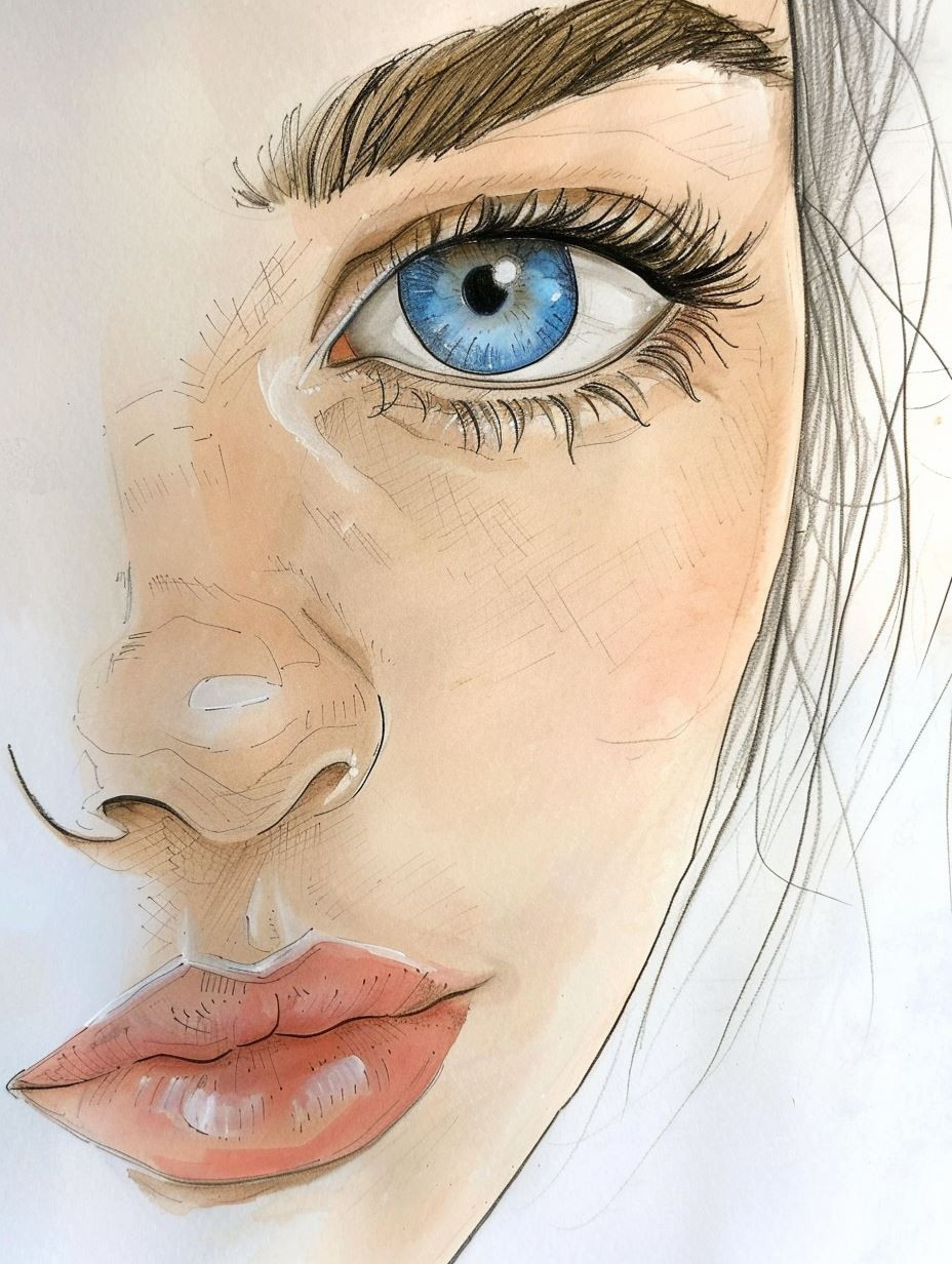 Ethereal Watercolor Portrait Study