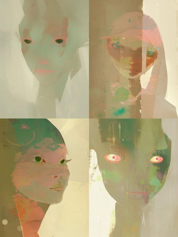 Ethereal Gaze in Pale Mist