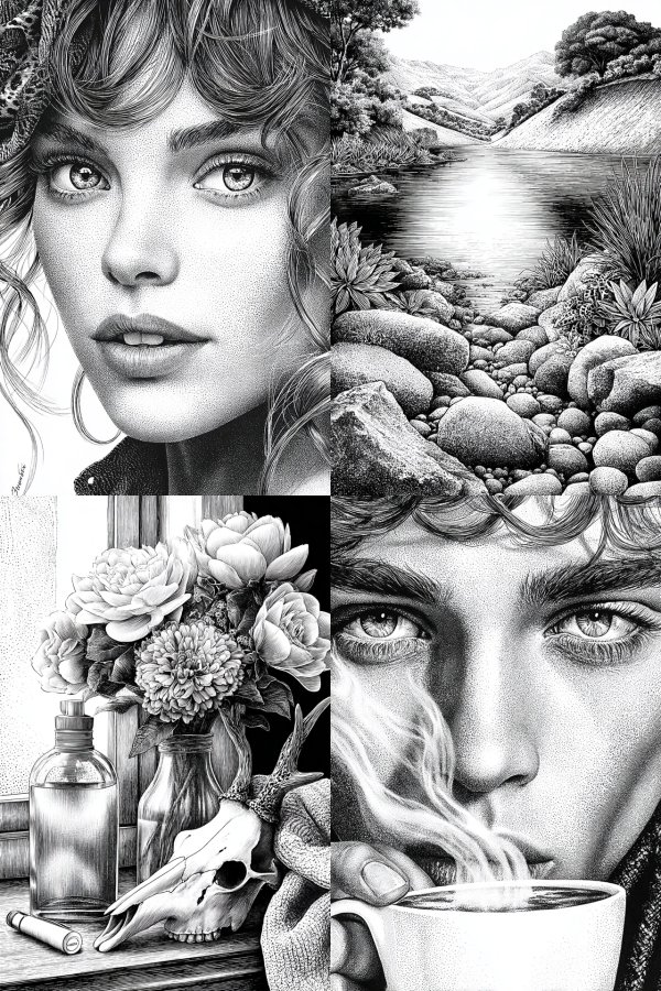 Stippled Elegance