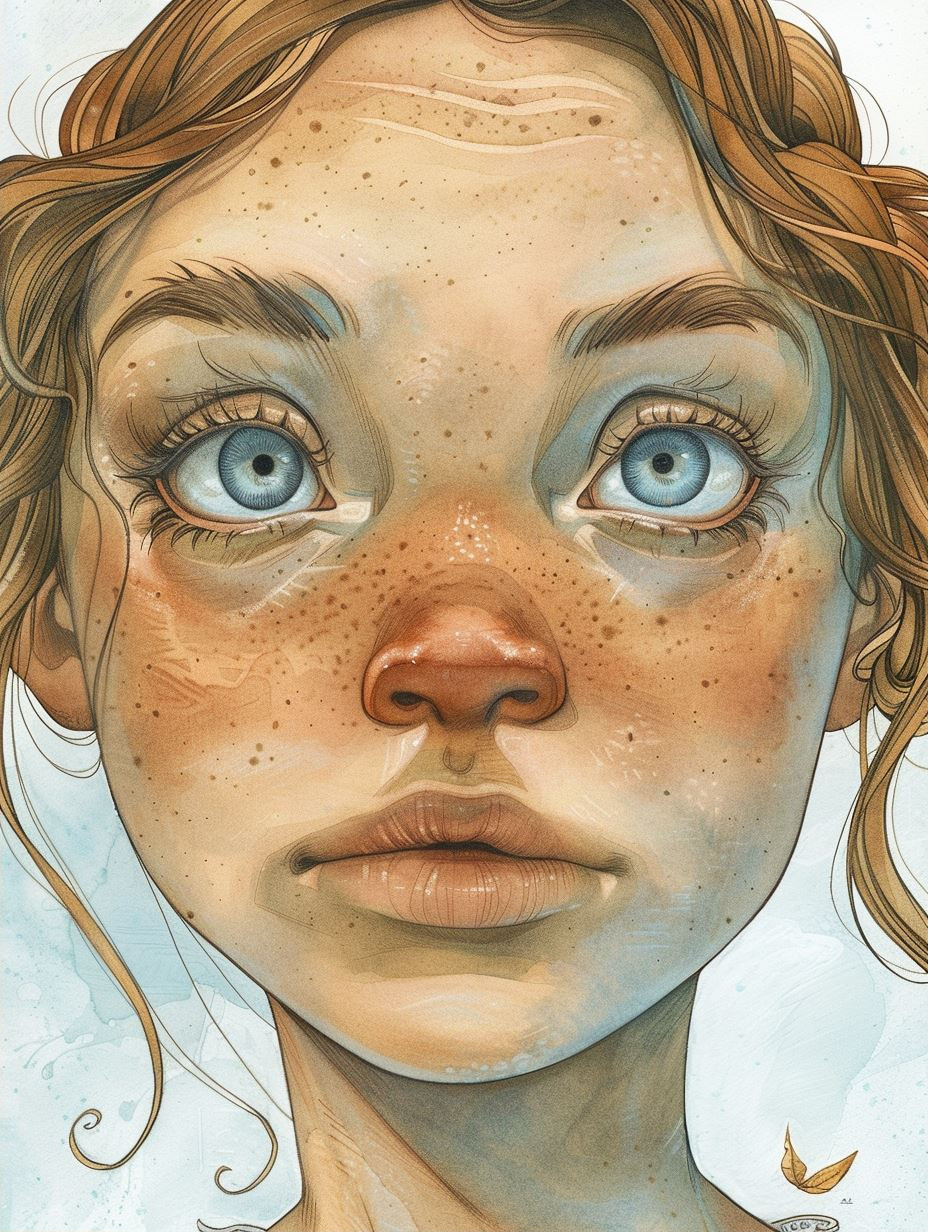Ethereal Gaze of Sun-Kissed Freckles
