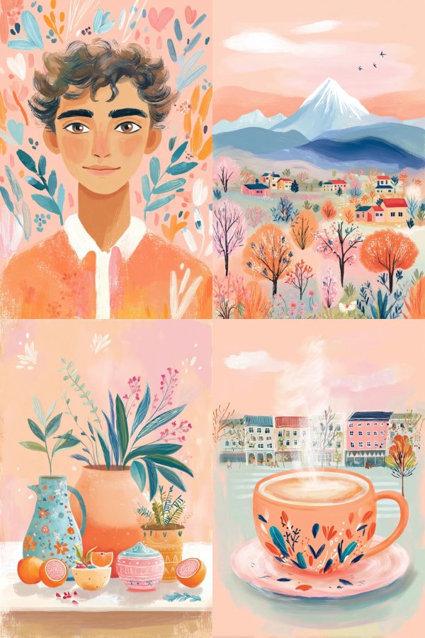Whimsical Pastel Portrait