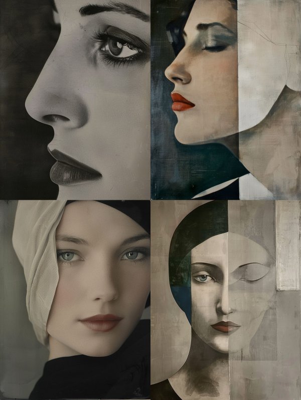 Noir Elegance Close Up Portrait
