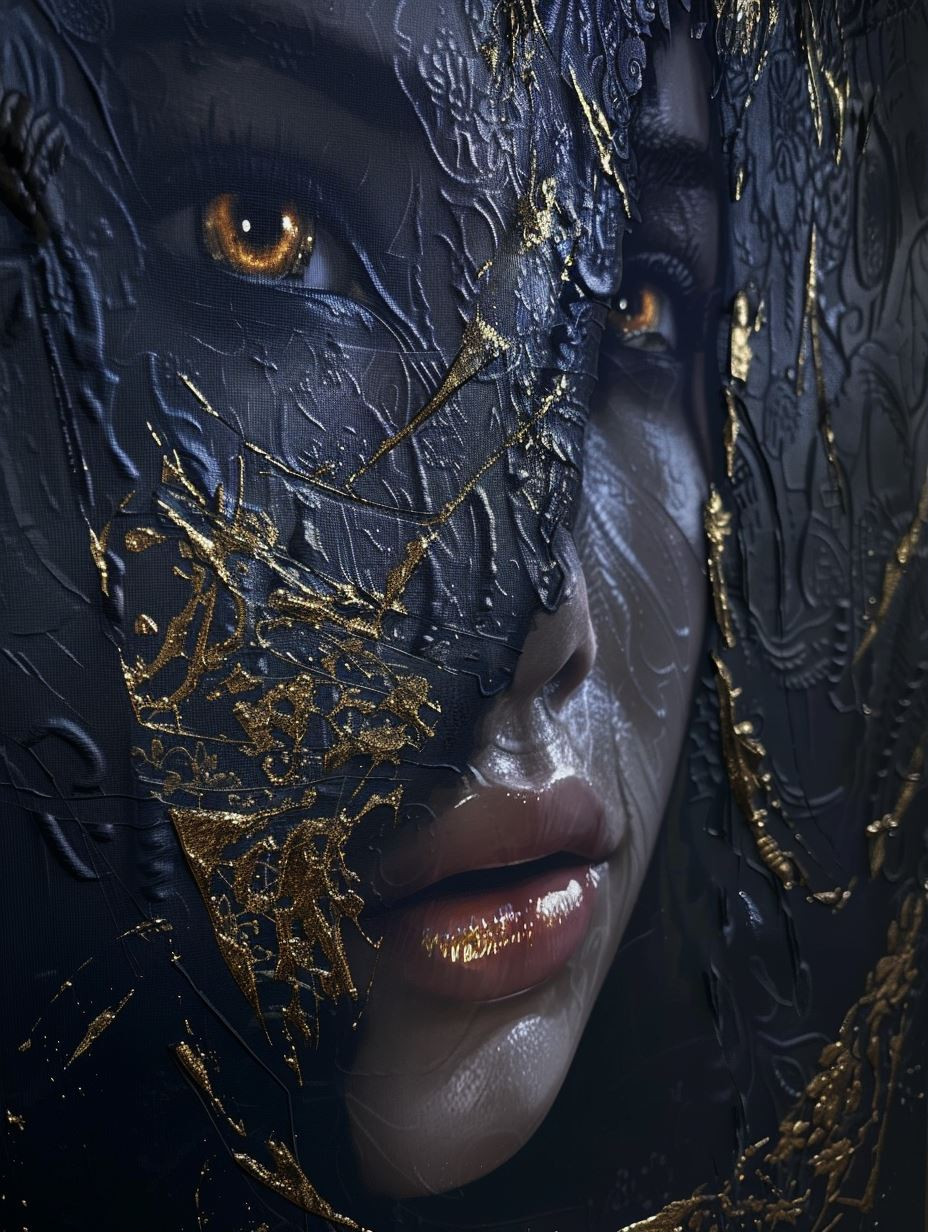 Gilded Fragments of Dark Elegance