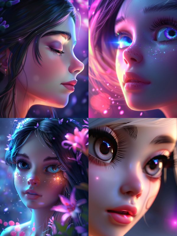 Ethereal Neon Dream Portrait