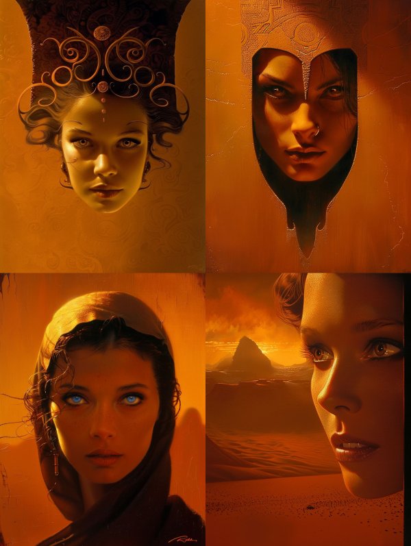 Golden Ethereal Goddess Portrait