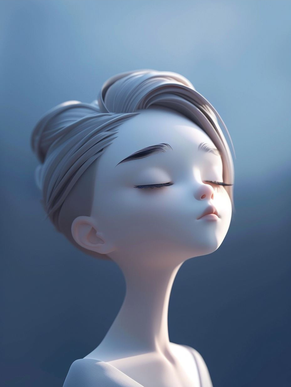 Melancholy Monochrome Digital Portrait
