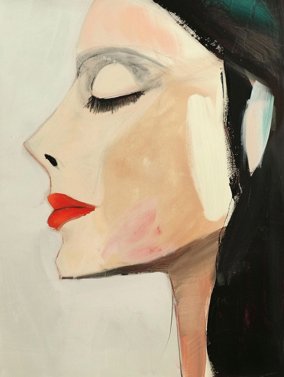 Fragmented Gaze in Pale Tones
