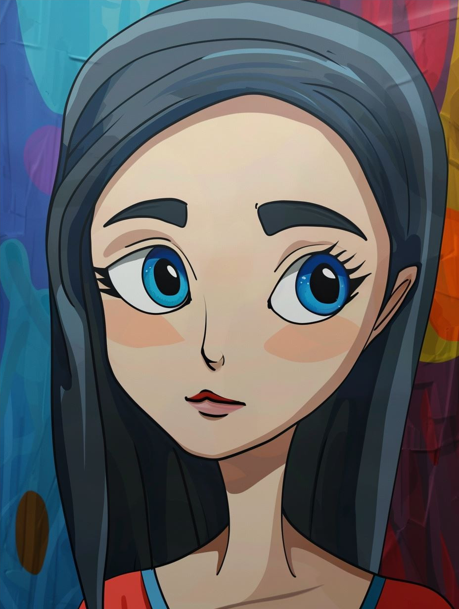 Melancholy Gaze in Blue - Image 4