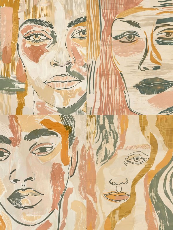 Abstract Earthy Portrait Studies