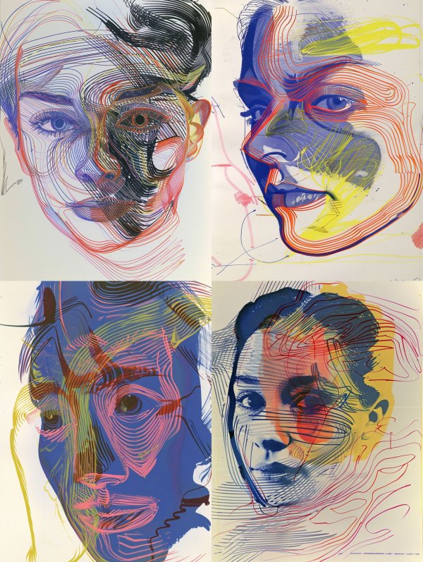 Prismatic Linear Portrait Study