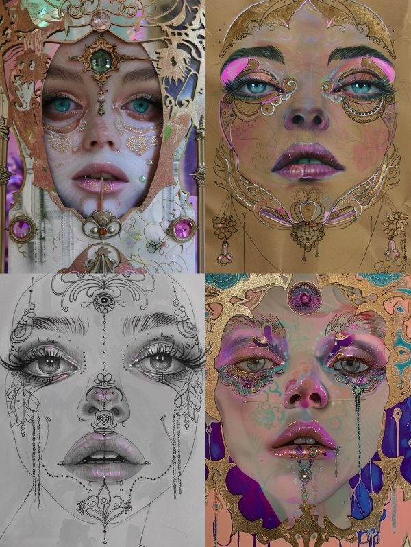 Ornate Gilded Ethereal Portrait