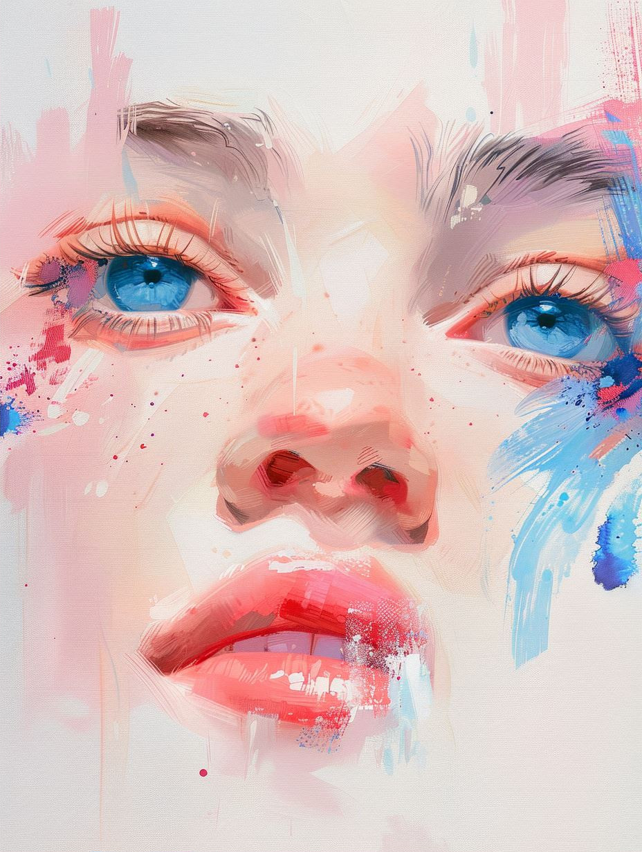 Abstract Pastel Portrait Fusion