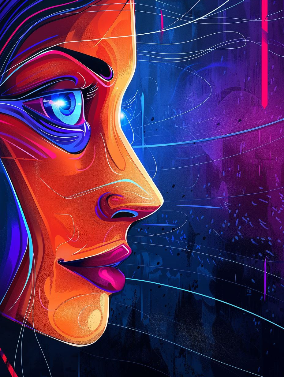 Neon Dreams Ethereal Portrait