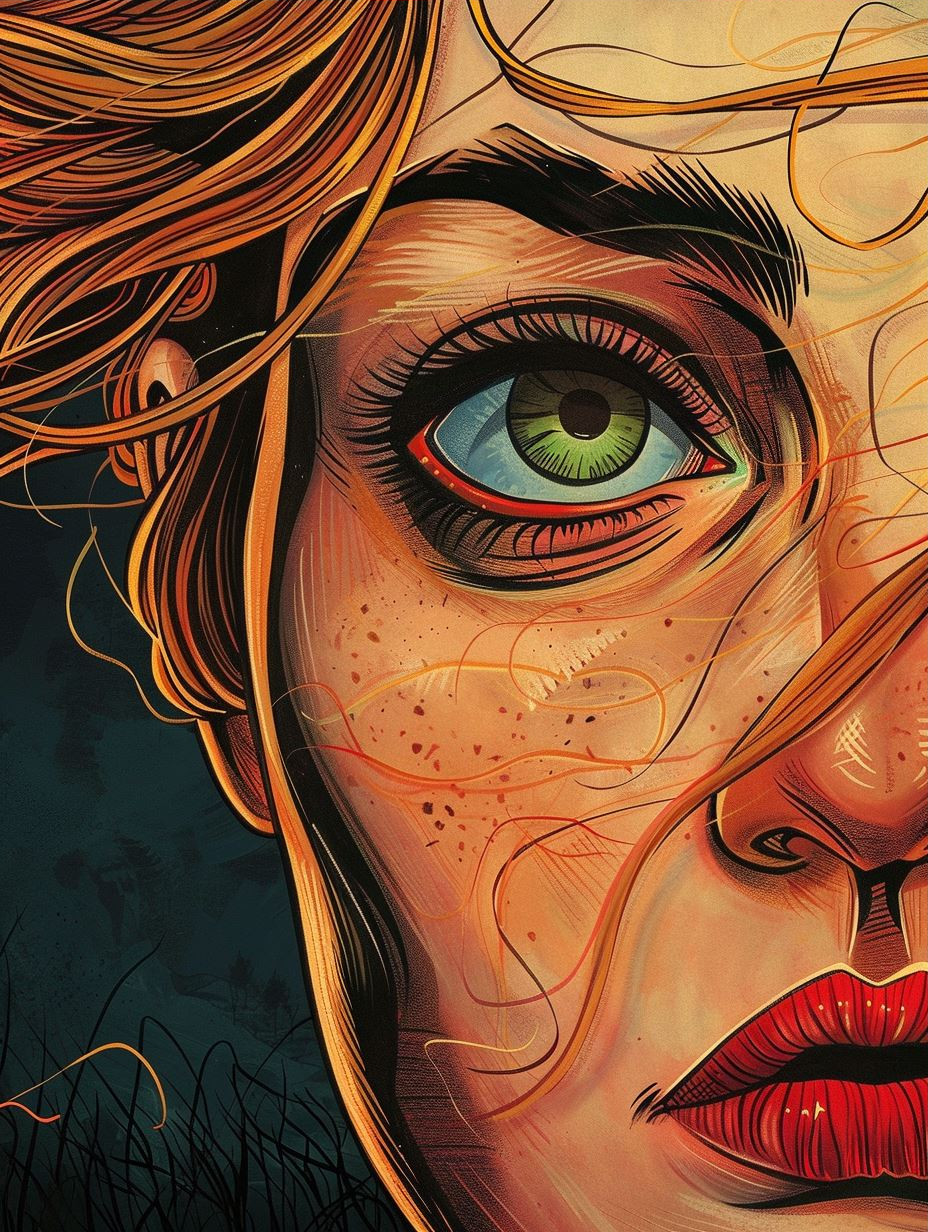 Vibrant Neo-Noir Pop Art Portrait