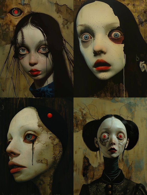 Haunting Gaze of Gothic Sorrow