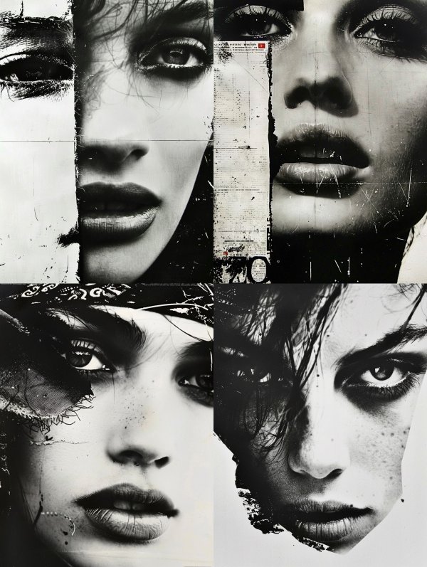 Fragmented Noir Portrait Study