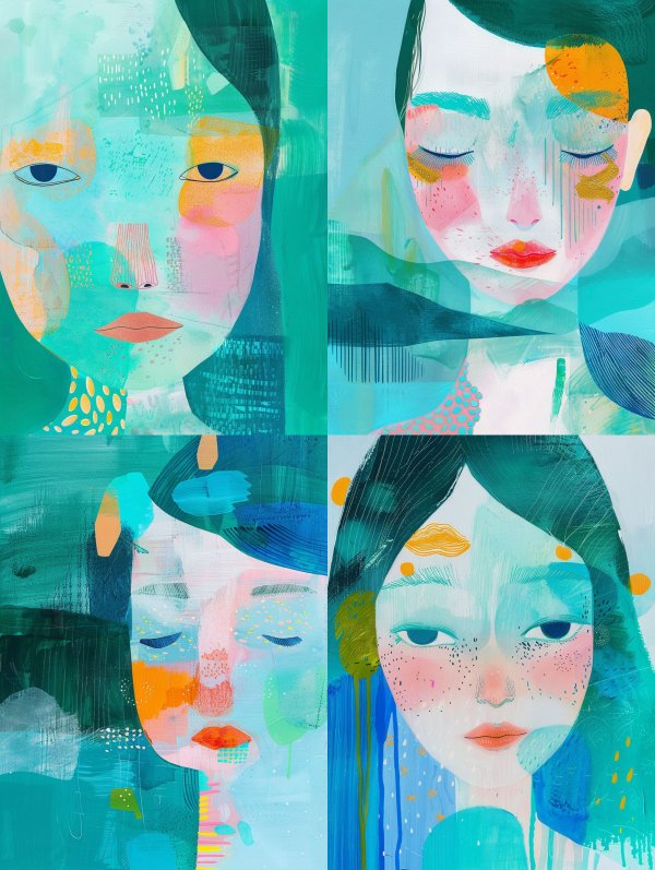 Abstract Pastel Portrait