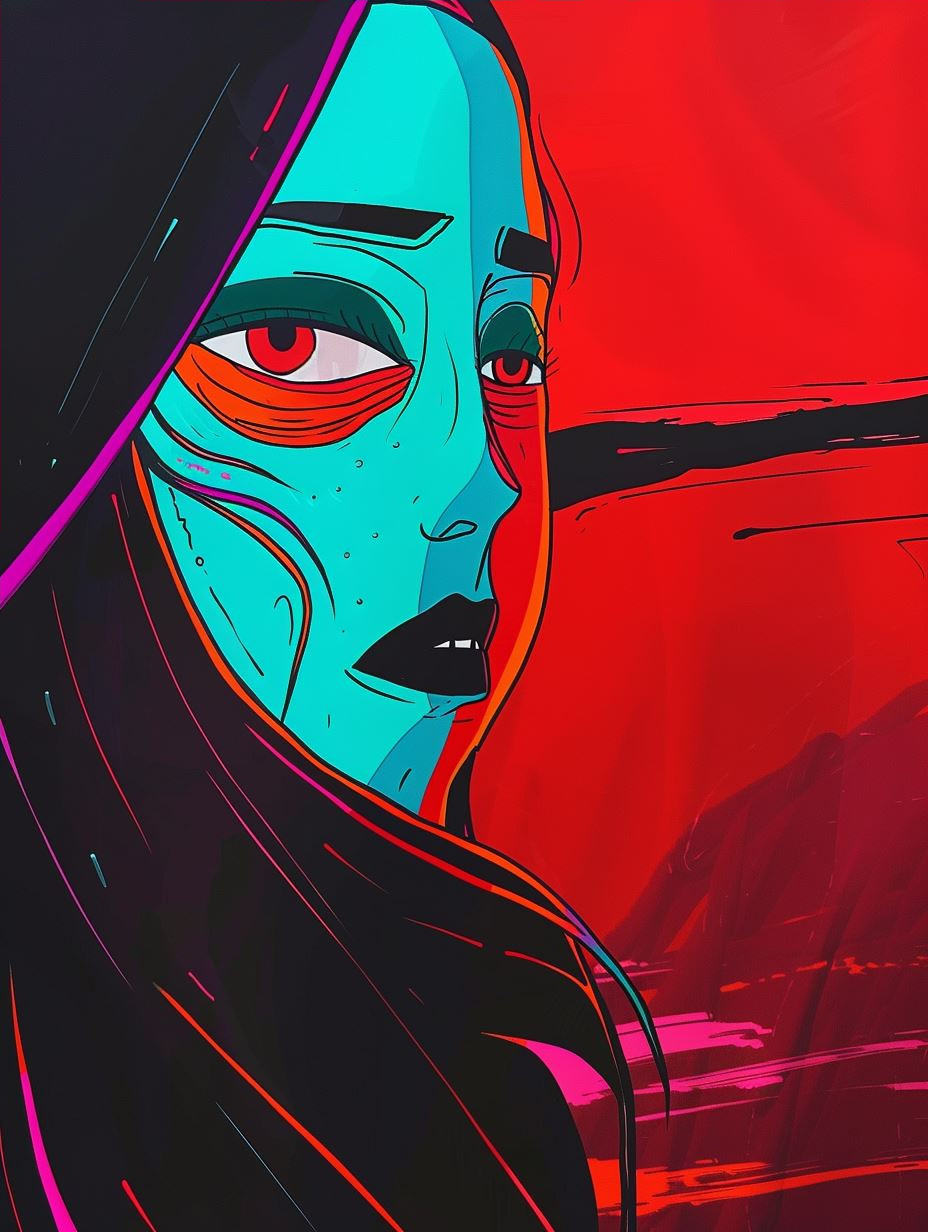 Neon Cyberpunk Pop Art Portrait