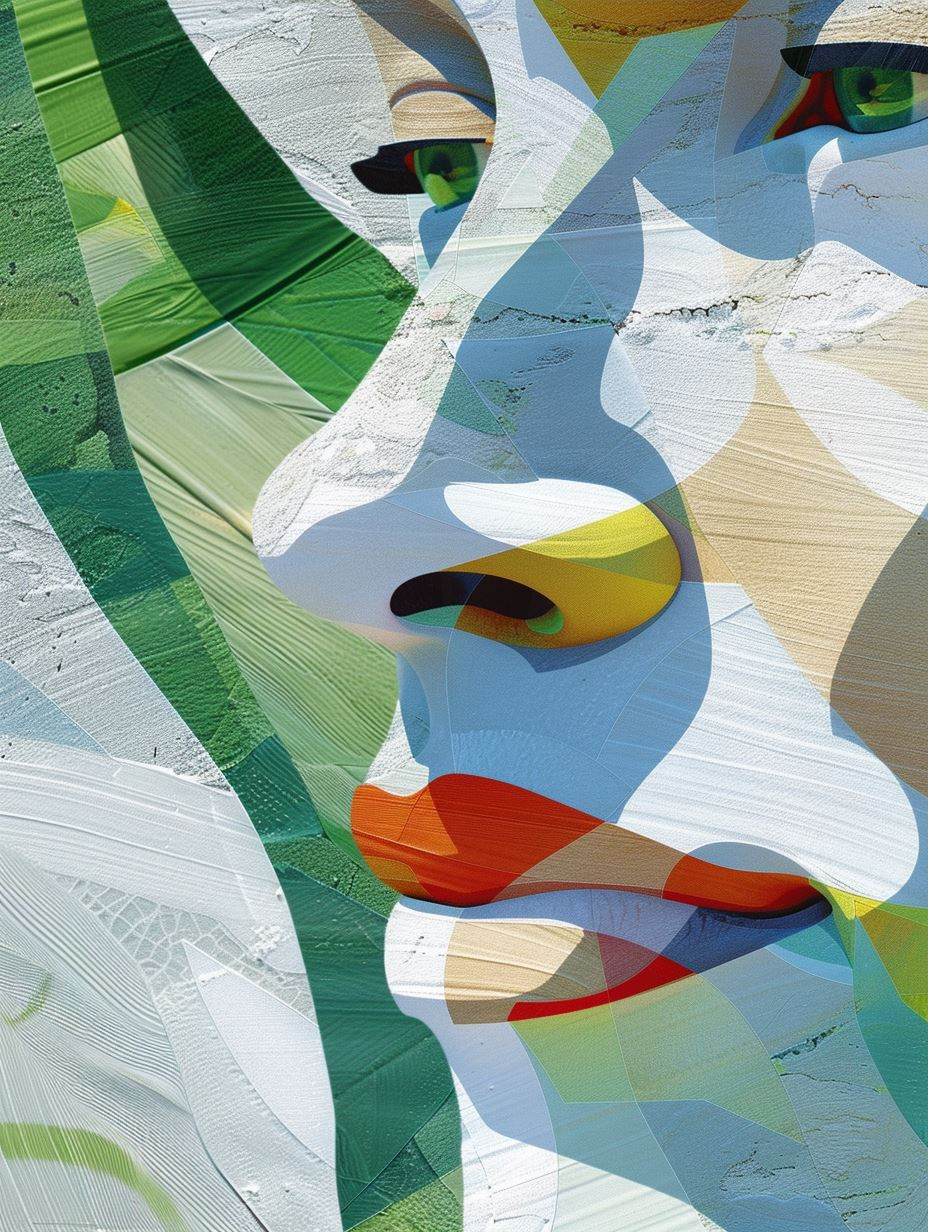 Abstract Geometric Prism Portrait