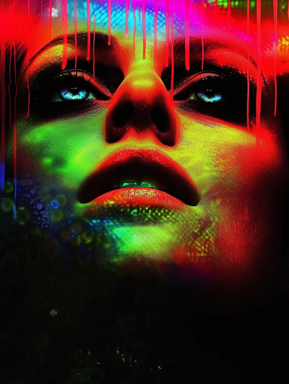 Neon Prism Portrait Fusion