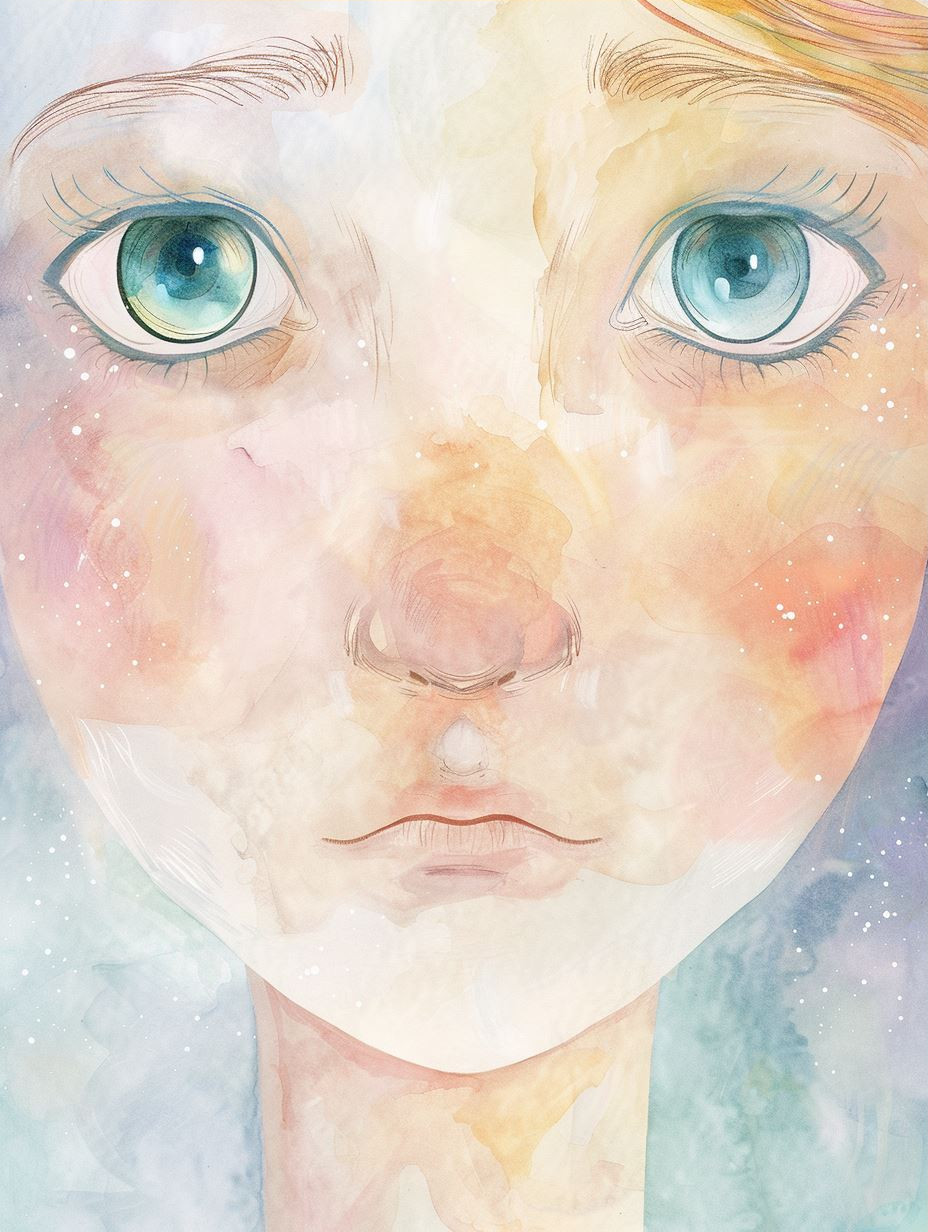 Ethereal Watercolor Gaze