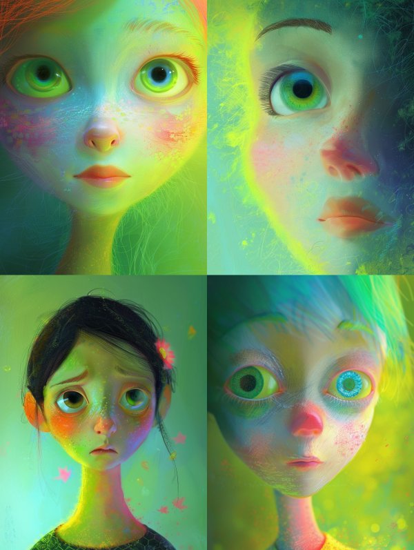 Ethereal Prism Neon Portrait