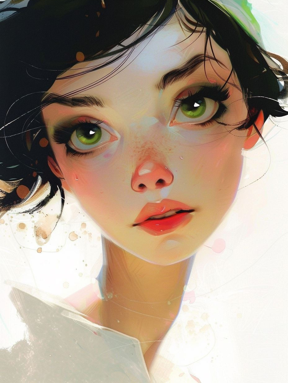 Ethereal Gaze in Liquid Paint