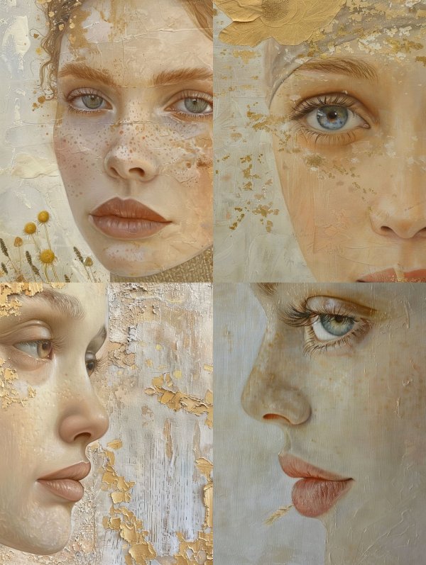 Ethereal Gilded Texture Portrait