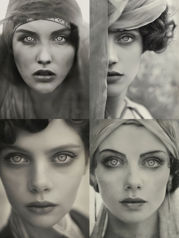 Ethereal Gaze in Monochrome Mist