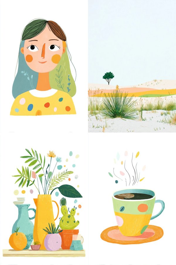 Whimsical Pastel Portrait